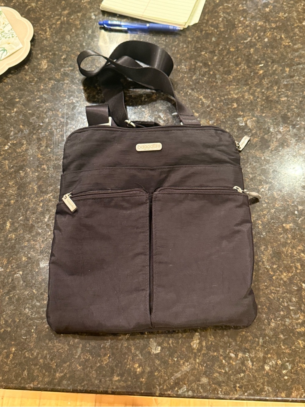 Baggallini Black Compact Crossbody Bag